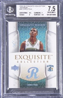 2005-06 UD "Exquisite Collection" Rainbow #46 Chris Paul Rookie Card (#1/1) - BGS NEAR MINT+ 7.5